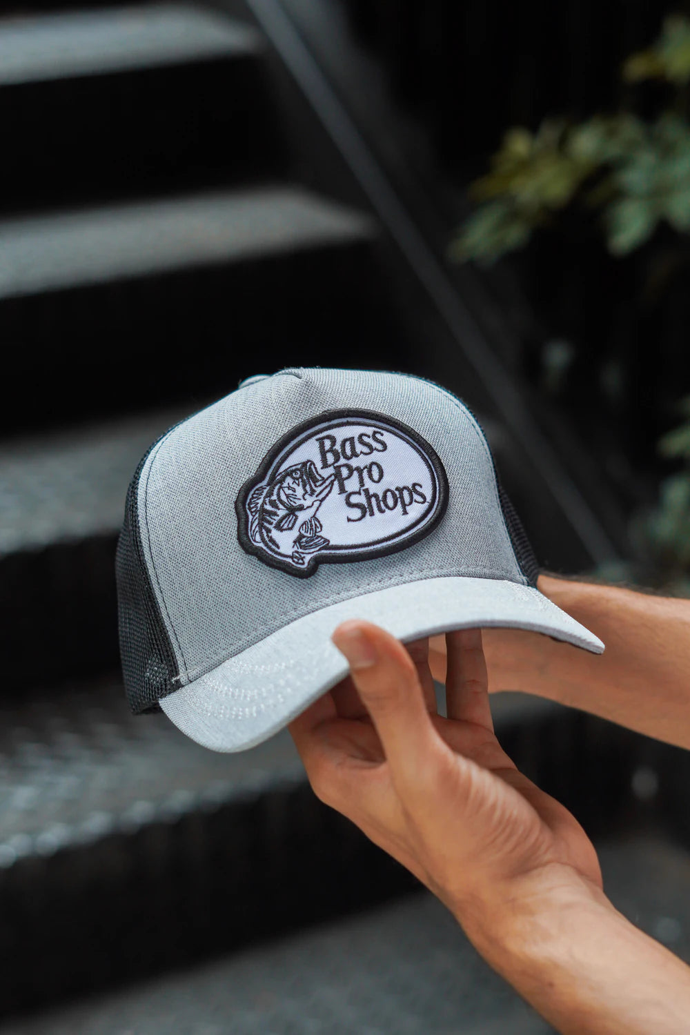 Gorra Bass Pro Gris / Negra — Gris jaspeado · Negro